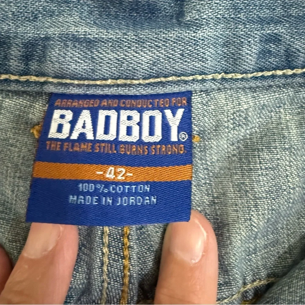 Bad Boy Baggy Denim Shorts Mens 42 Blue Y2K Skate vintage